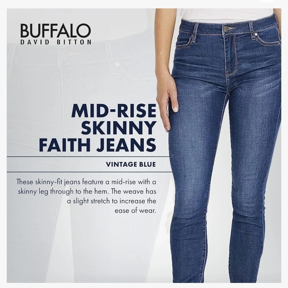 Buffalo David Bitton Ladies' Mid-Rise Faith Skinny Jean Size 29